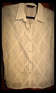 Express sheer white button down